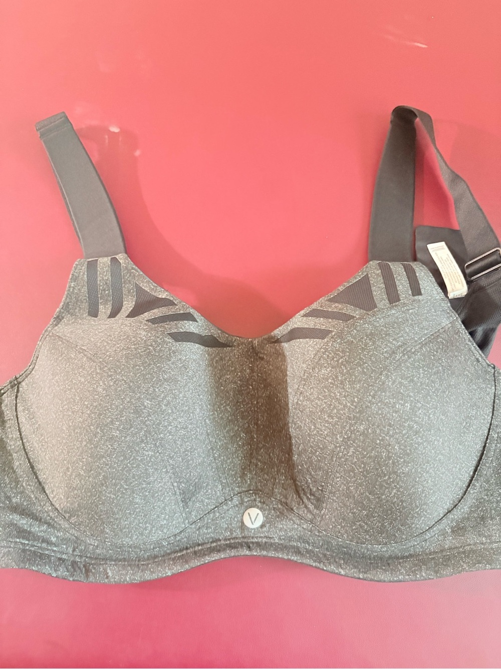 Lane Bryant Gray Wireless Metallic-Effect Sports Bra